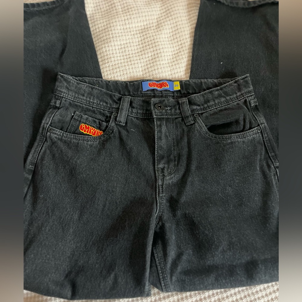 Empyre Jeans Womens 26 black Straight Baggy Loose  Dark Denim